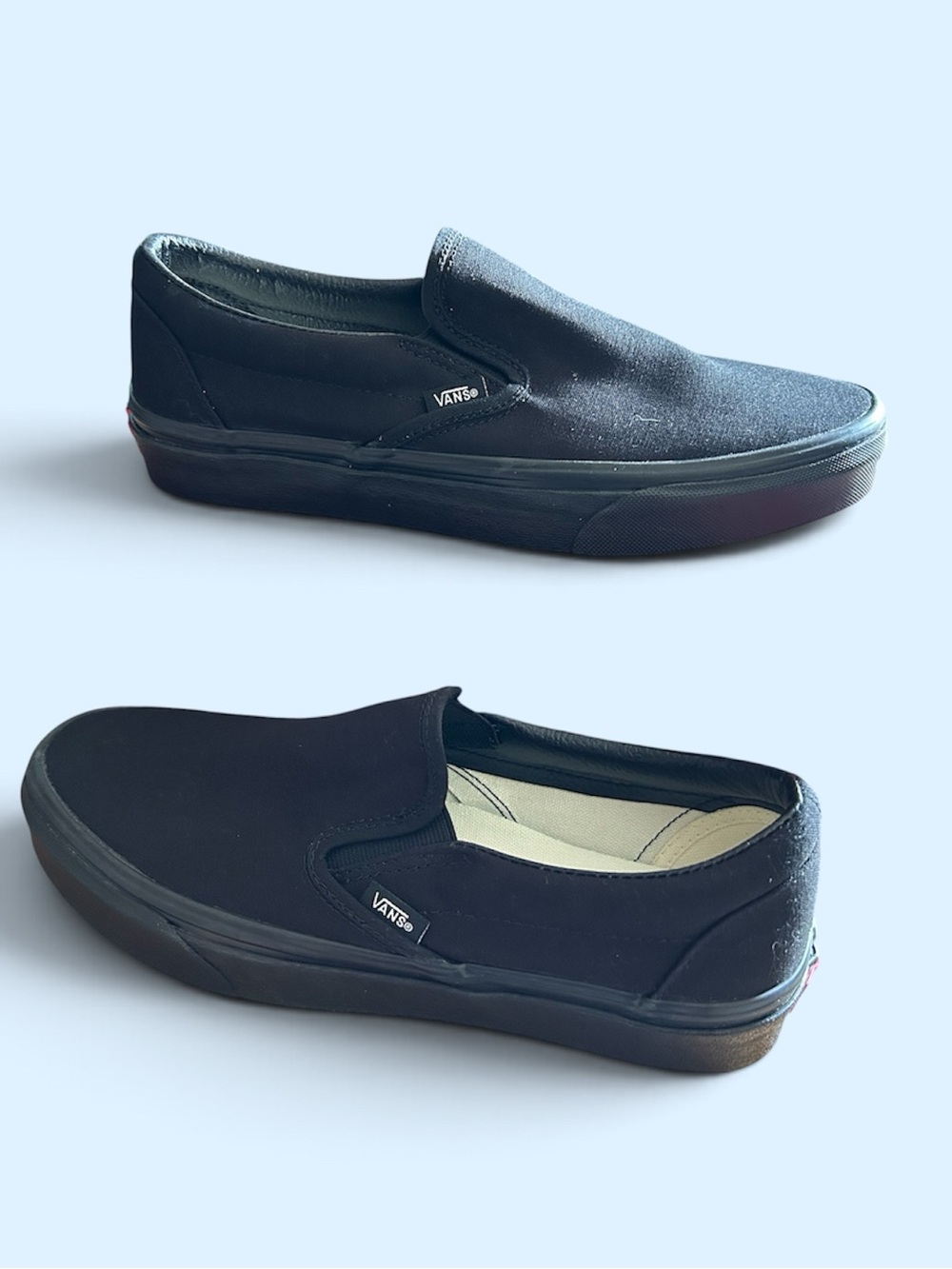 Vans Classic Black Slip-On shoe
Mens size 8.5/Womens size 10